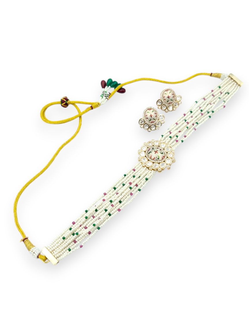 NECKLACE EARRING IN MEENAKARI STYLE | DESIGN - 23867