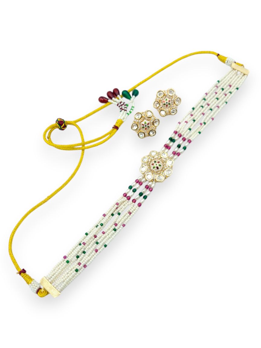 NECKLACE EARRING IN MEENAKARI STYLE | DESIGN - 23868