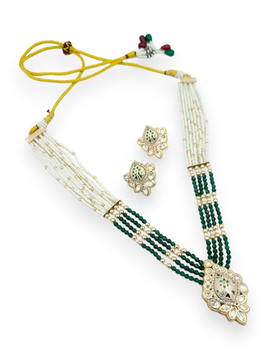 NECKLACE EARRING IN MEENAKARI STYLE | DESIGN - 23871