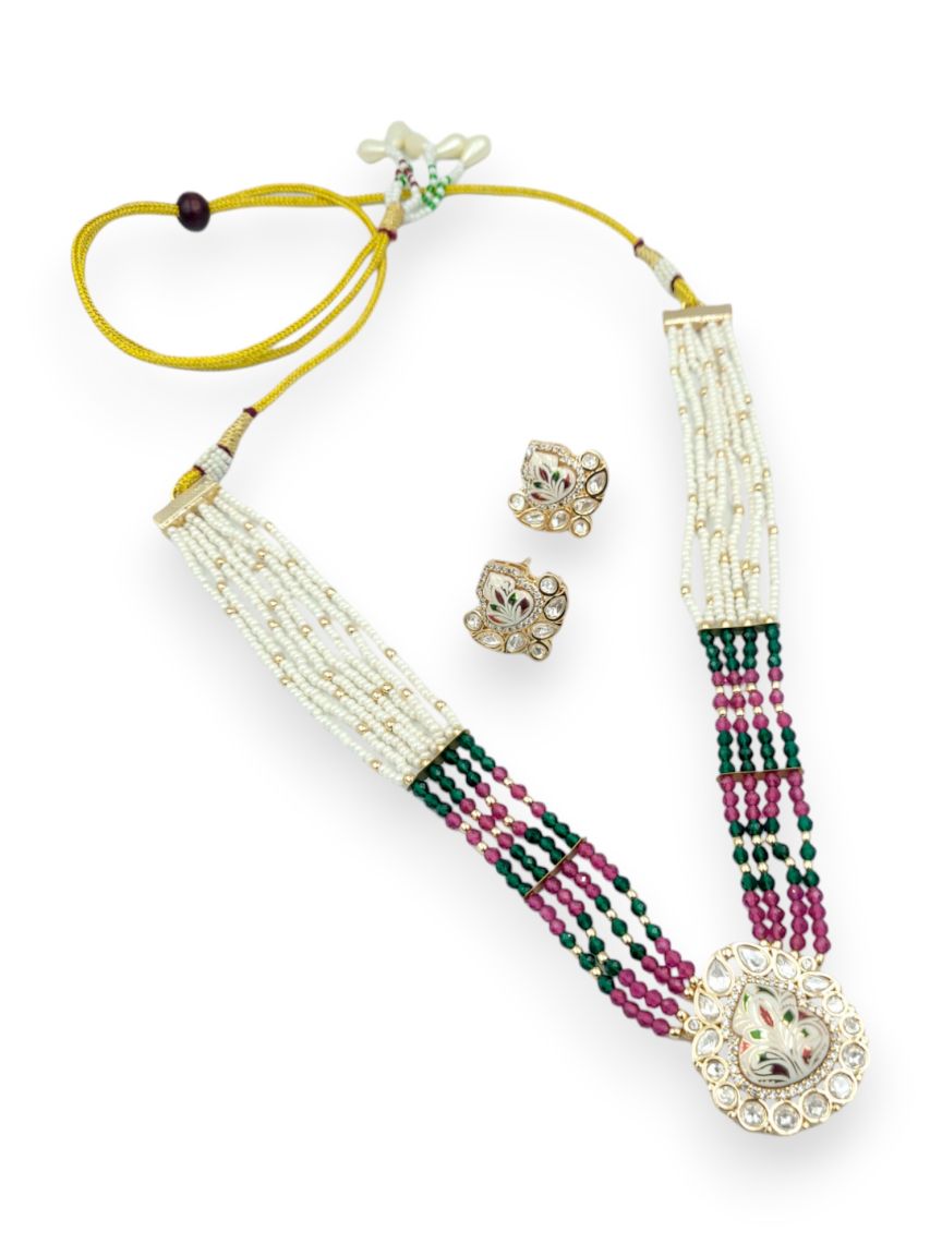 NECKLACE EARRING IN MEENAKARI STYLE | DESIGN - 23912