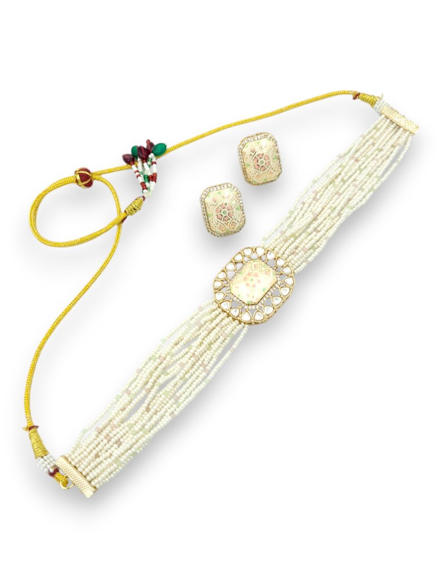 NECKLACE EARRING IN MEENAKARI STYLE | DESIGN - 24015