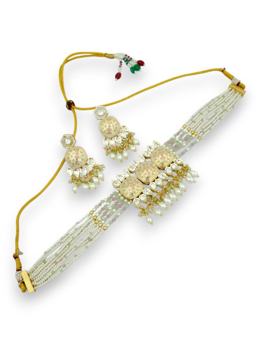 NECKLACE EARRING IN MEENAKARI STYLE | DESIGN - 24075