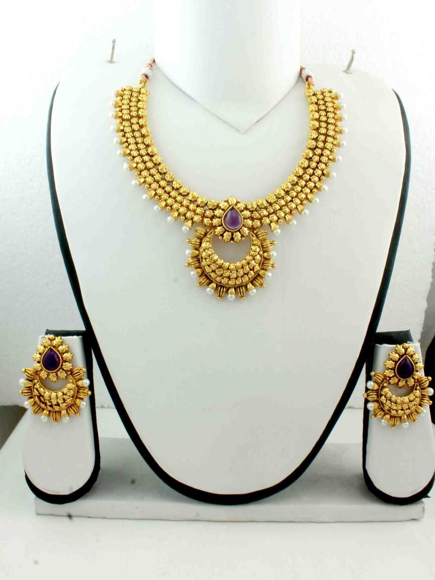 NECKLACE EARRING in GOLD Style | Design - 10729