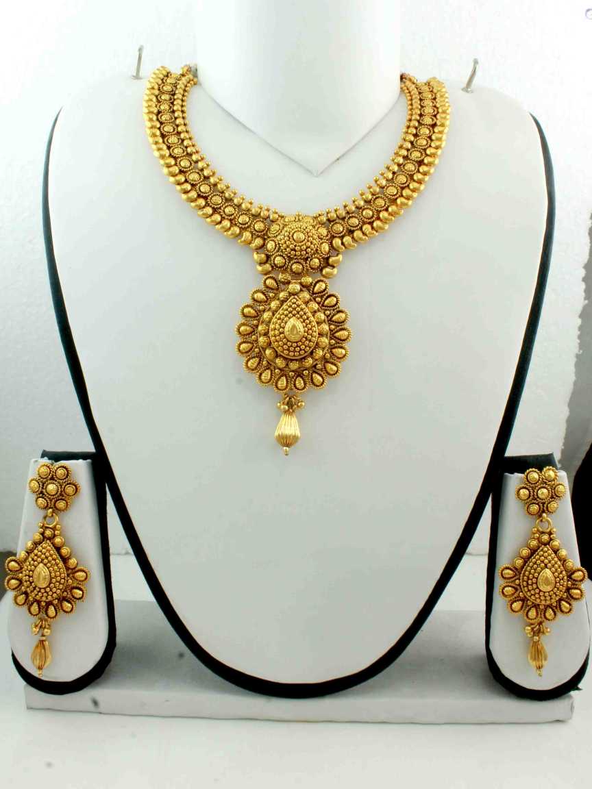 NECKLACE EARRING in GOLD Style | Design - 10730