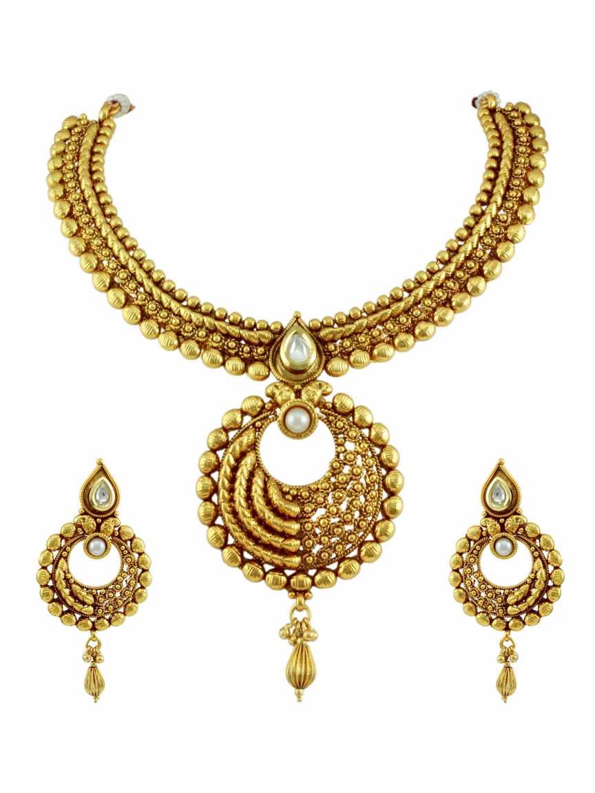 NECKLACE EARRING in GOLD Style | Design - 10768