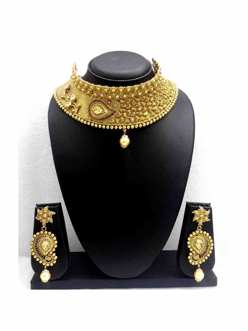NECKLACE EARRING in GOLD Style | Design - 12832