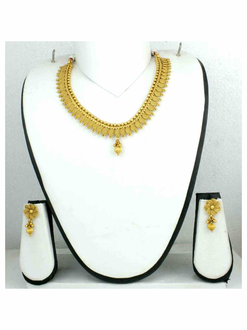NECKLACE EARRING in GOLD Style | Design - 12842