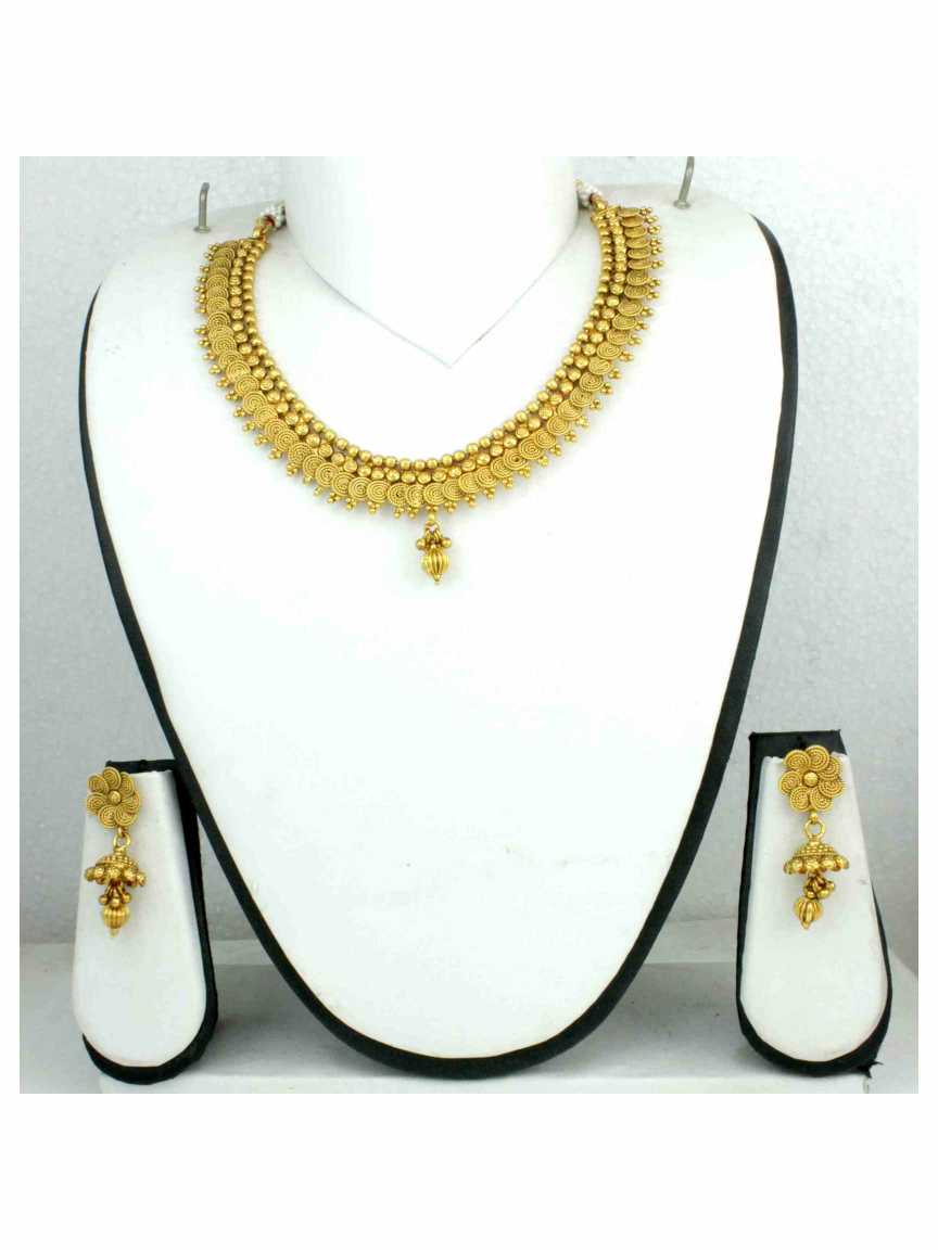 NECKLACE EARRING in GOLD Style | Design - 12844
