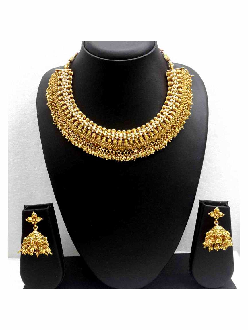 NECKLACE EARRING in GOLD Style | Design - 13637