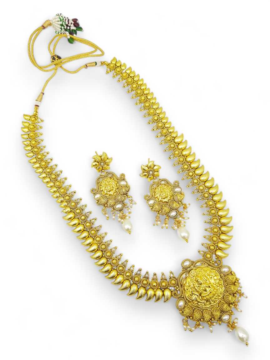 NECKLACE EARRING IN TEMPLE STYLE | DESIGN - 14504