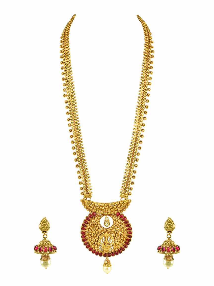 NECKLACE EARRING in TEMPLE Style | Design - 15016