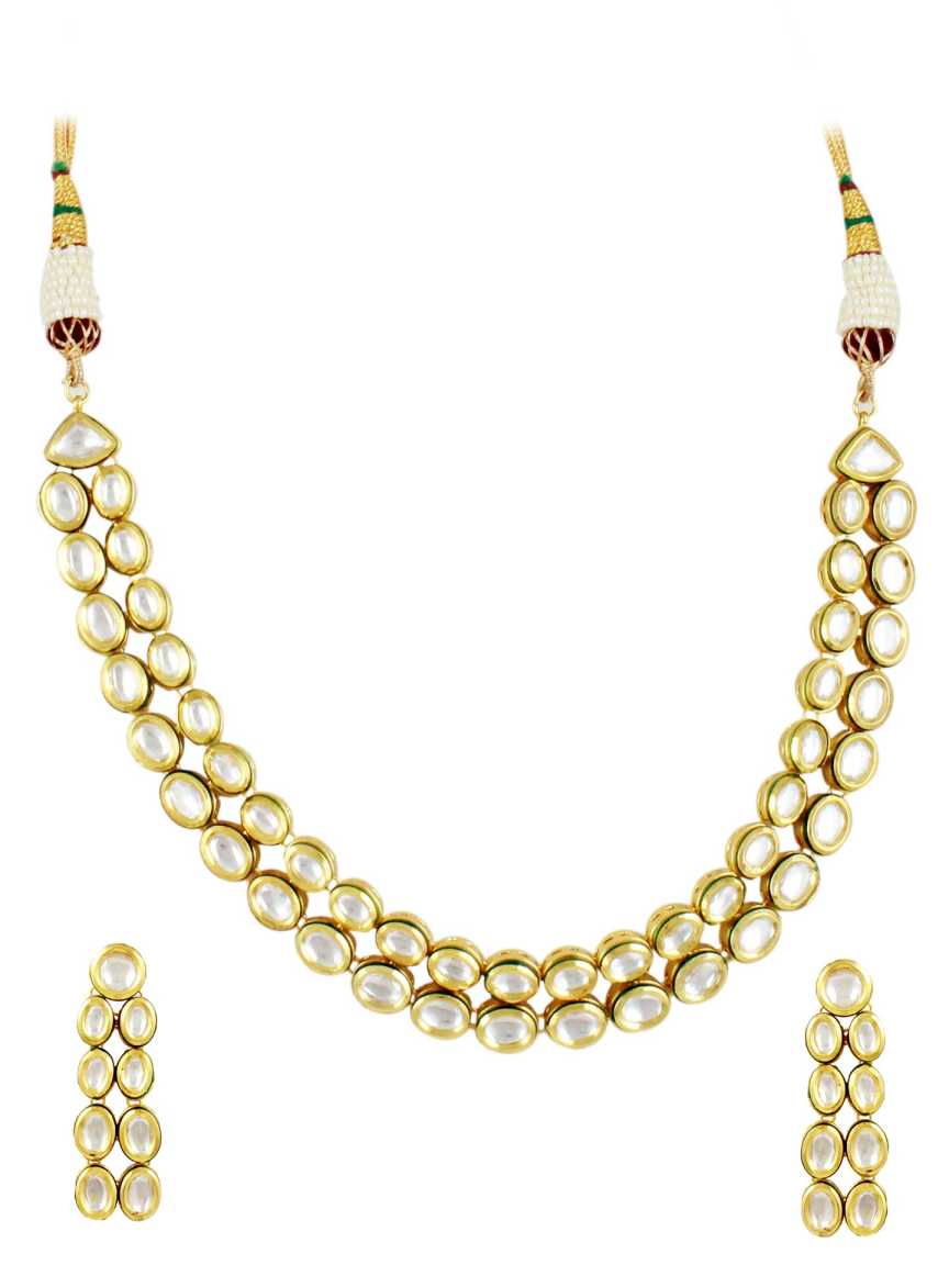 NECKLACE EARRING in VILANDI KUNDAN Style | Design - 11674