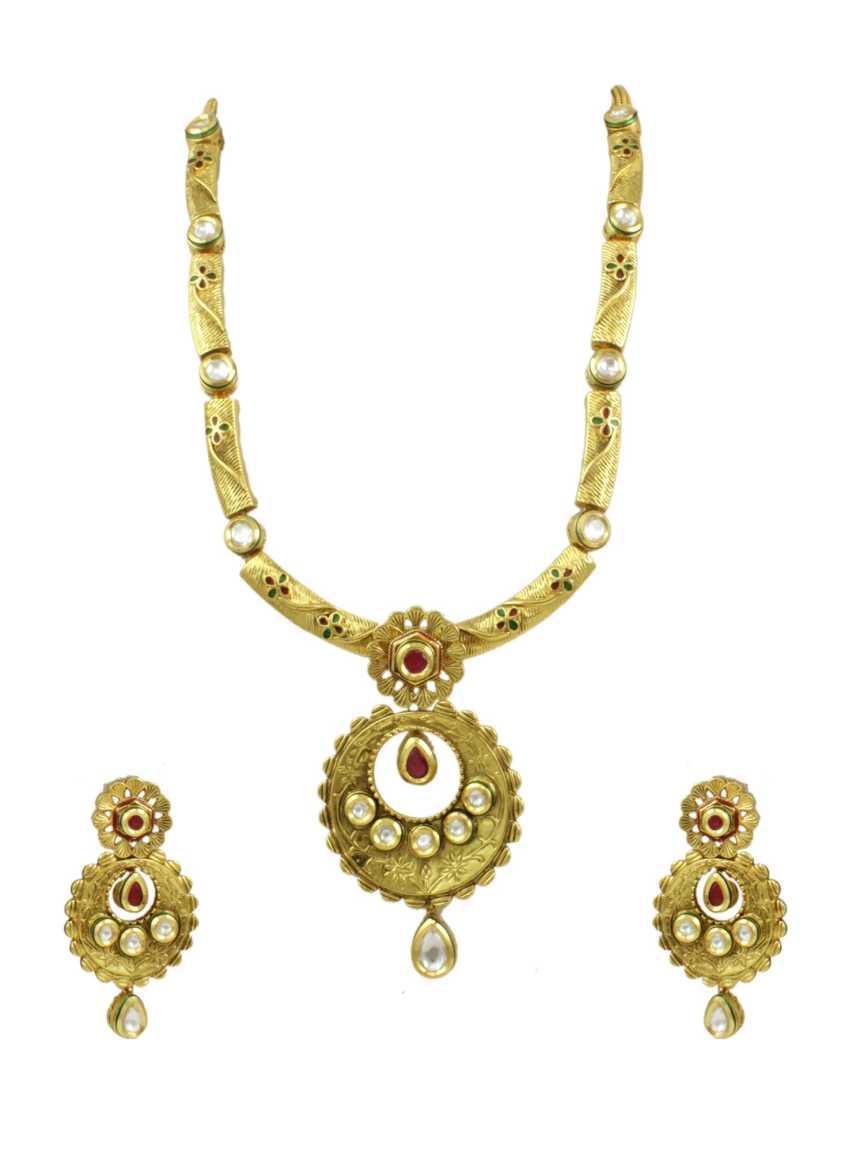 NECKLACE EARRING in VILANDI KUNDAN Style | Design - 11676