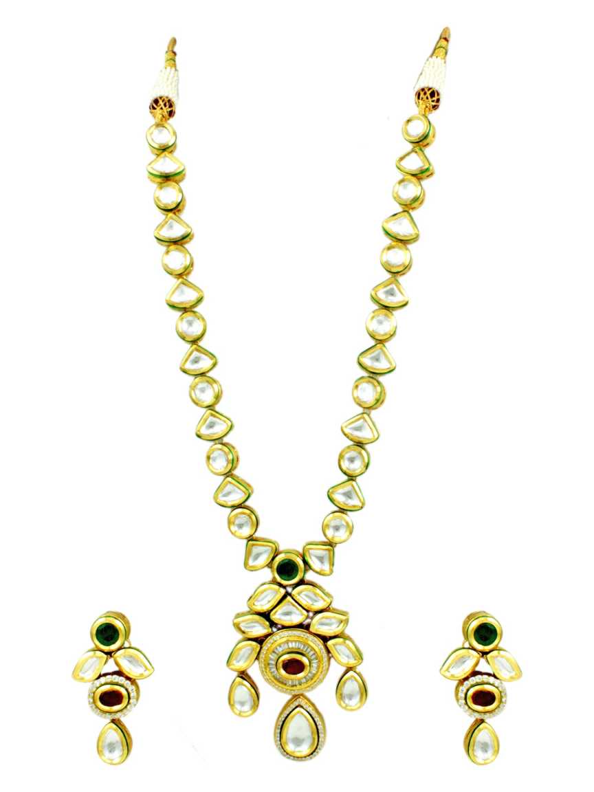 NECKLACE EARRING in VILANDI KUNDAN Style | Design - 11679