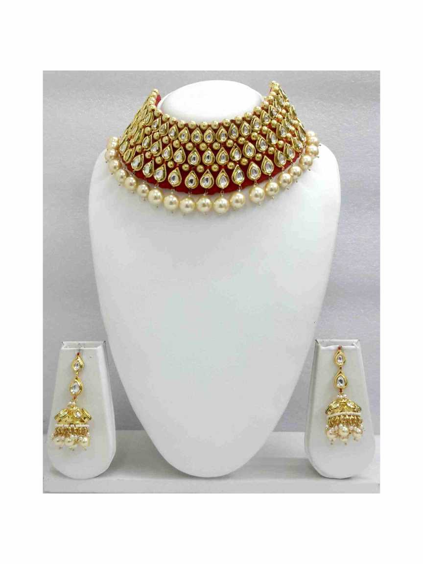 NECKLACE EARRING in VILANDI KUNDAN Style | Design - 14209