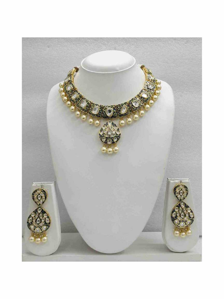 NECKLACE EARRING in VILANDI KUNDAN Style | Design - 14485