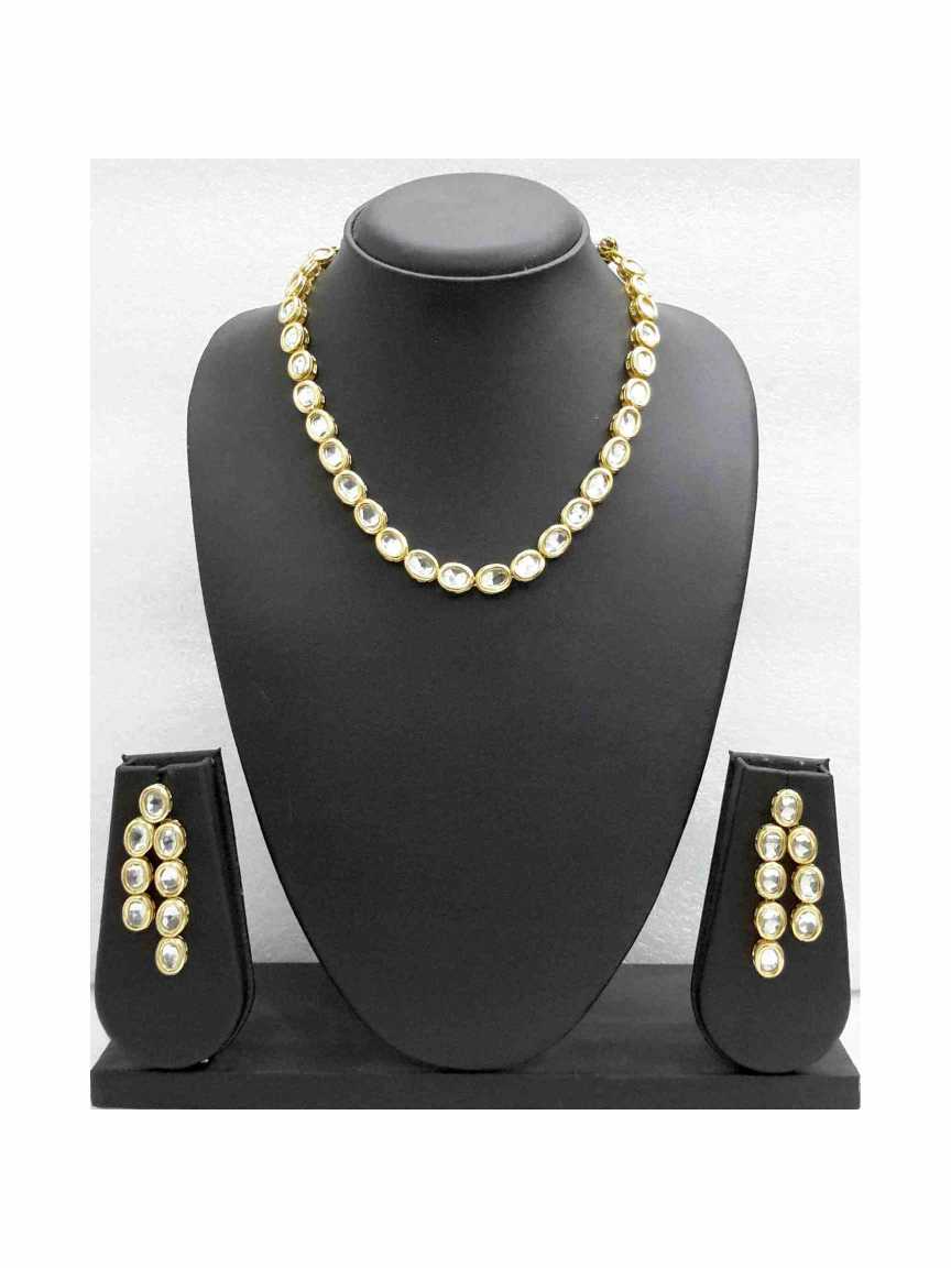 NECKLACE EARRING in VILANDI KUNDAN Style | Design - 14486