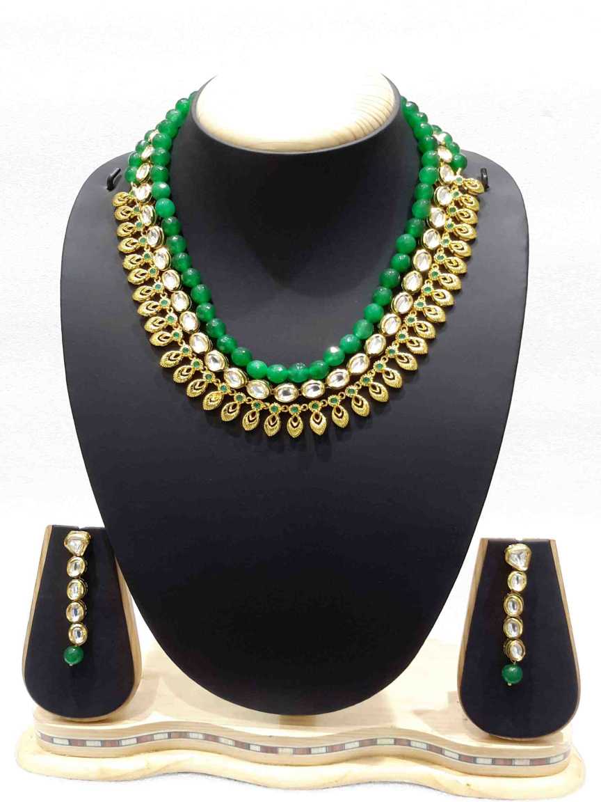 NECKLACE EARRING in VILANDI KUNDAN Style | Design - 15790