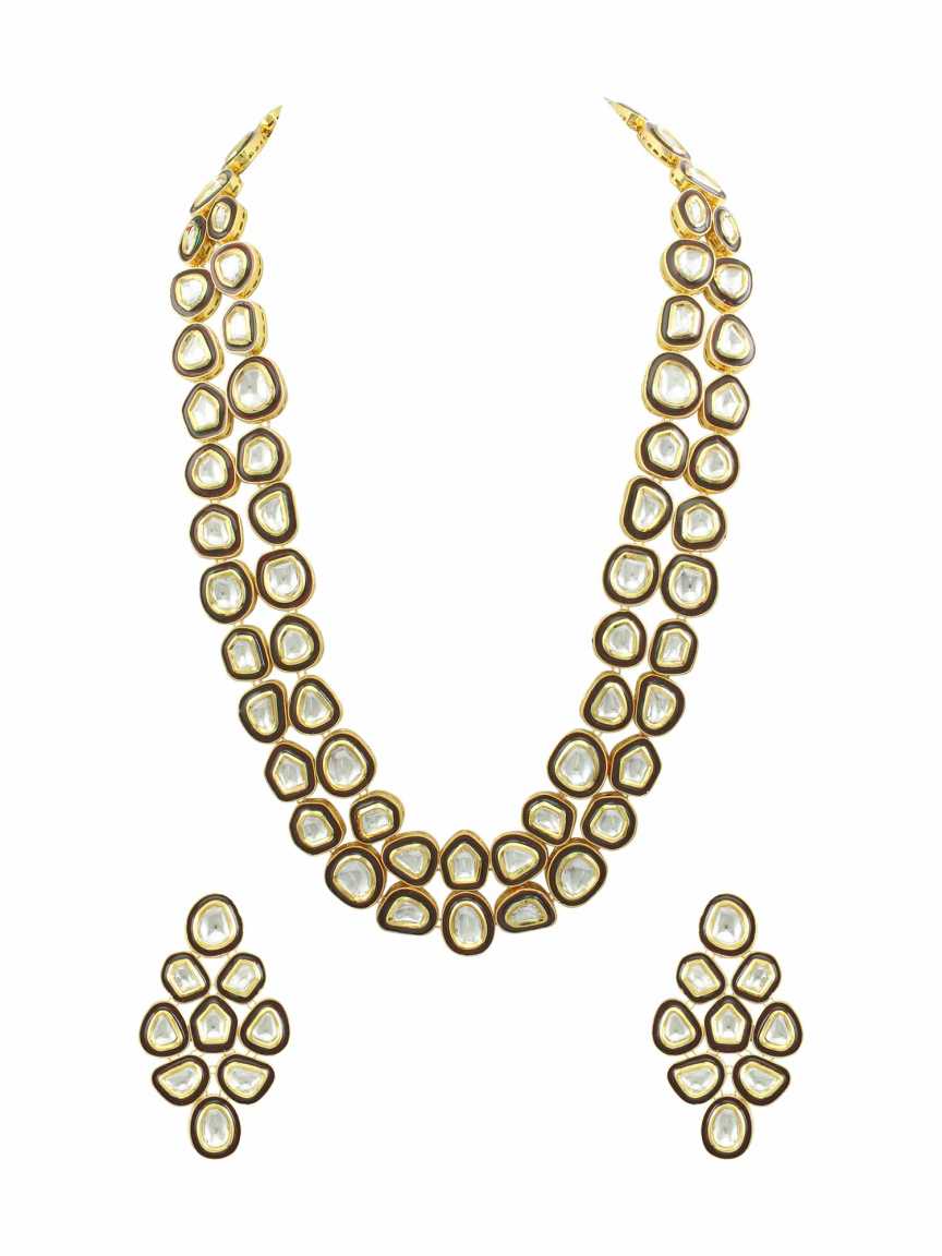 NECKLACE EARRING in VILANDI KUNDAN Style | Design - 15955
