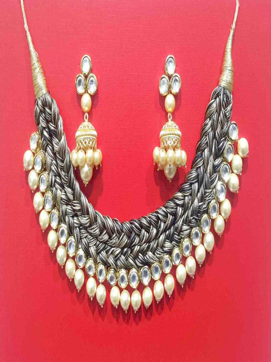 NECKLACE EARRING in VILANDI KUNDAN Style | Design - 15970