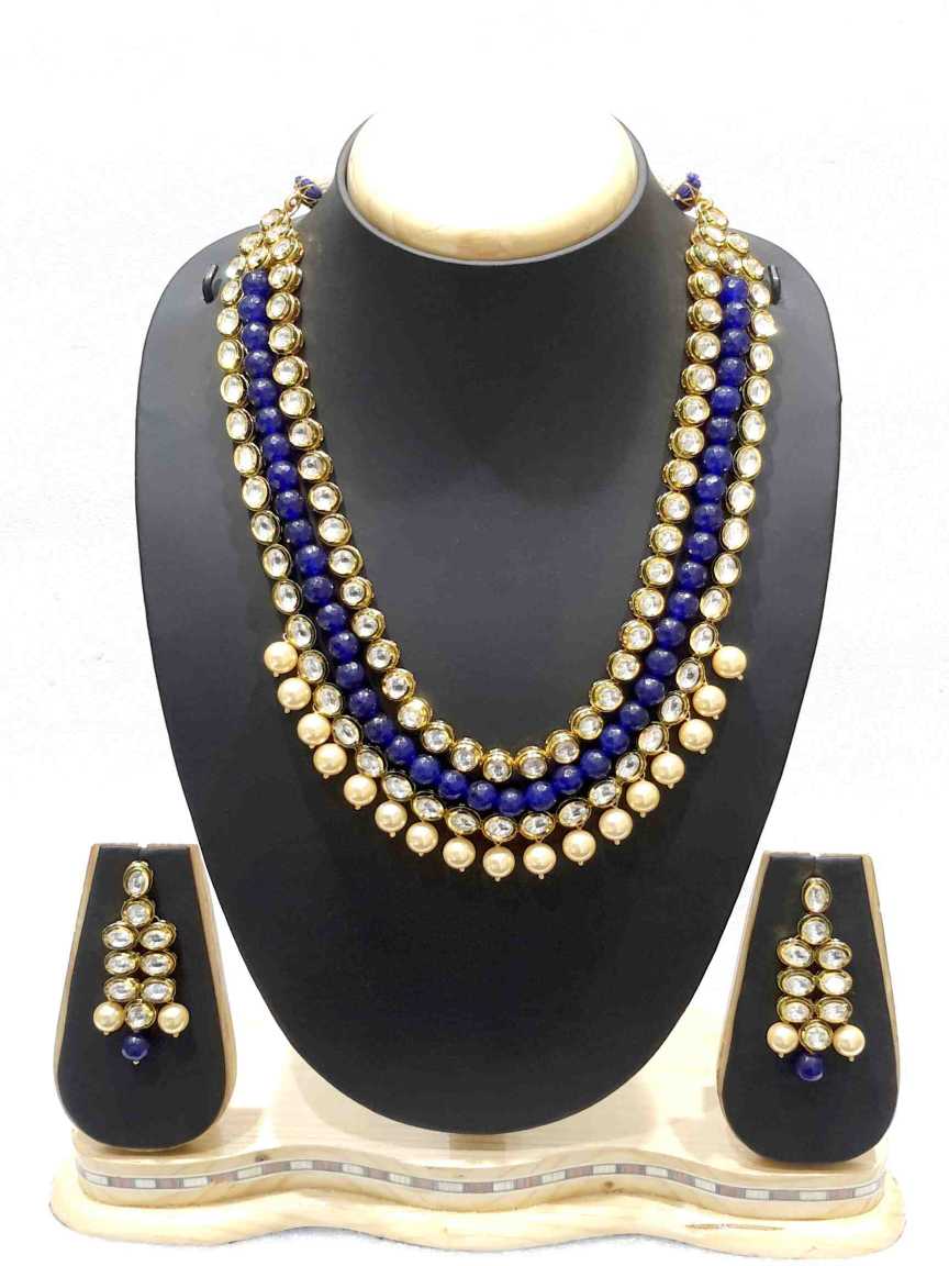 NECKLACE EARRING in VILANDI KUNDAN Style | Design - 16046