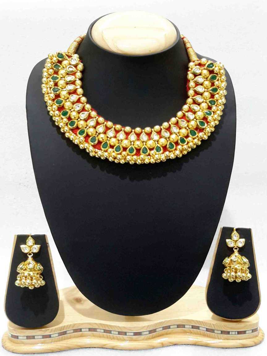 NECKLACE EARRING in VILANDI KUNDAN Style | Design - 16105
