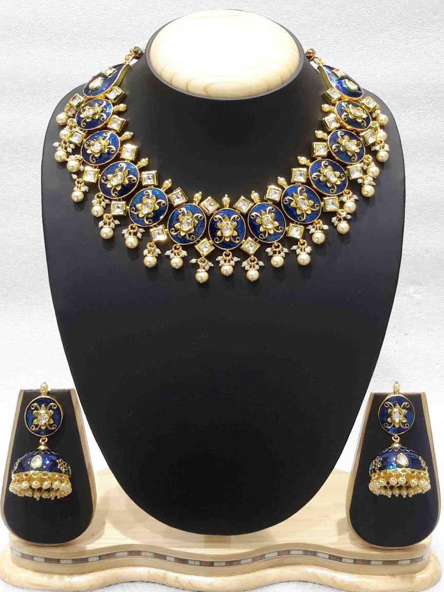NECKLACE EARRING in VILANDI KUNDAN Style | Design - 16106