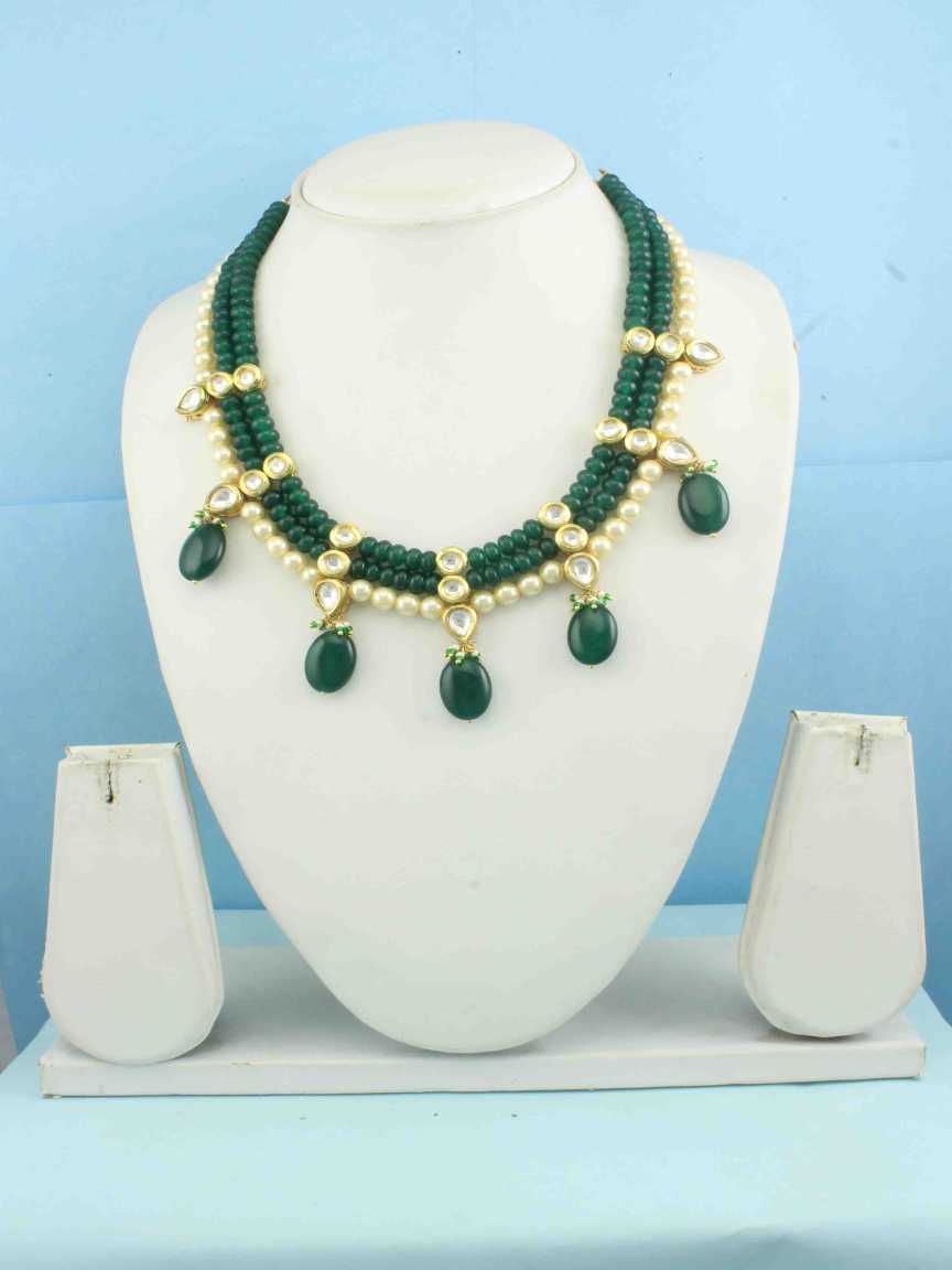 NECKLACE EARRING in VILANDI KUNDAN Style | Design - 16360