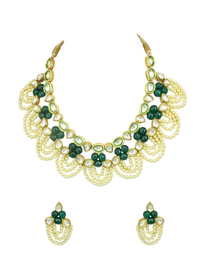 NECKLACE EARRING in VILANDI KUNDAN Style | Design - 16367