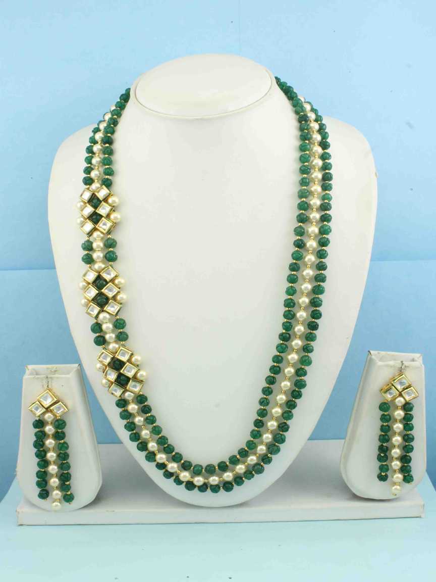NECKLACE EARRING in VILANDI KUNDAN Style | Design - 16372