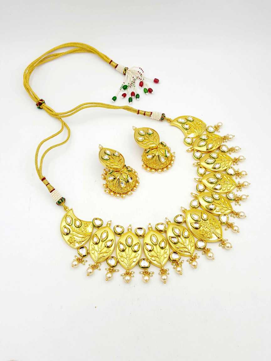NECKLACE EARRING in VILANDI KUNDAN Style | Design - 16389