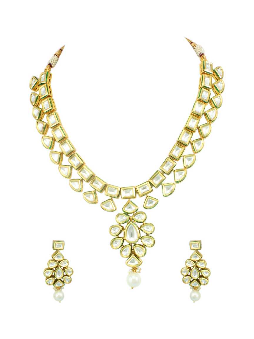 NECKLACE EARRING in VILANDI KUNDAN Style | Design - 16421