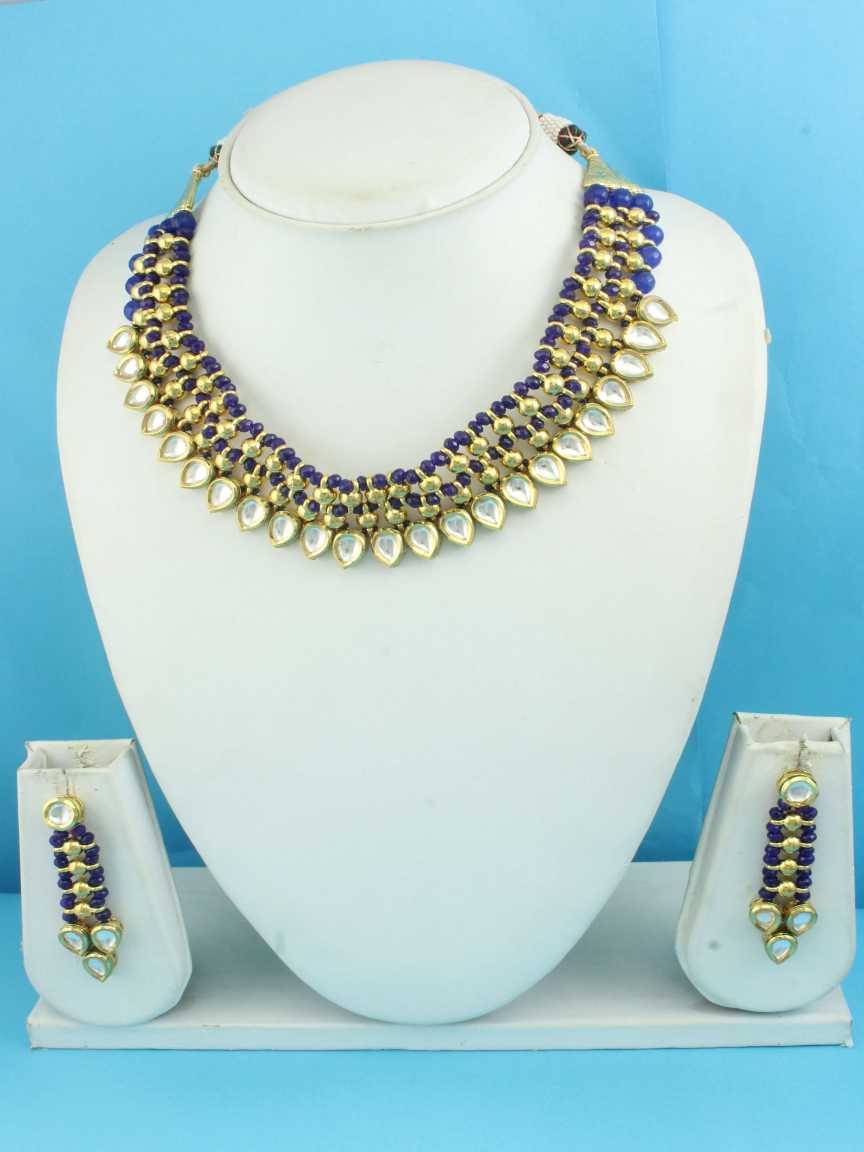 NECKLACE EARRING in VILANDI KUNDAN Style | Design - 16441
