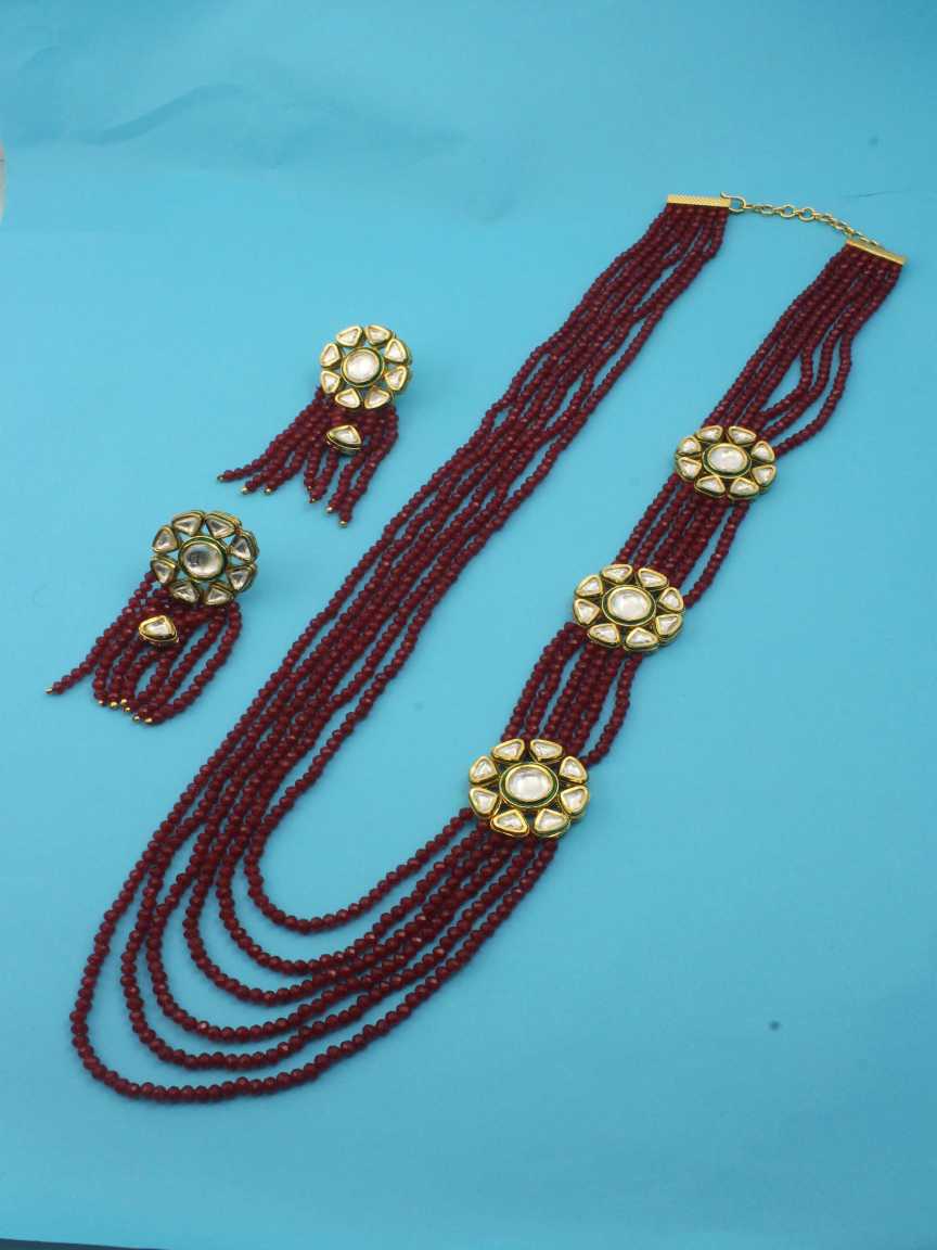 NECKLACE EARRING in VILANDI KUNDAN Style | Design - 16448