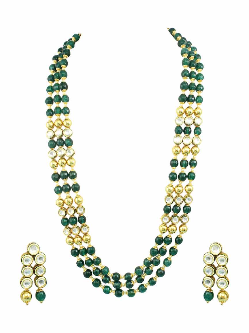 NECKLACE EARRING in VILANDI KUNDAN Style | Design - 16489