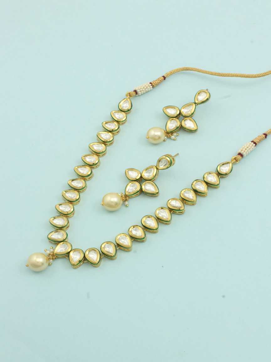 NECKLACE EARRING in VILANDI KUNDAN Style | Design - 16511
