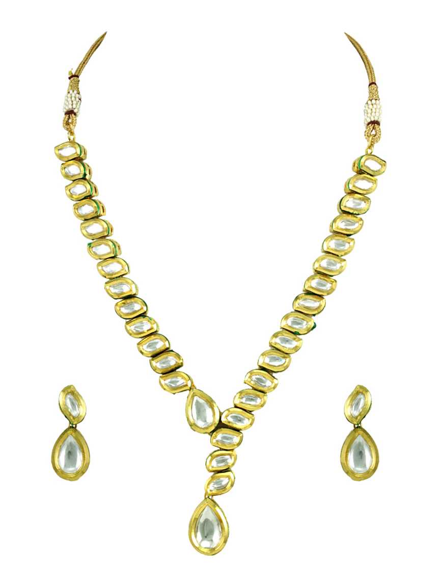NECKLACE EARRING in VILANDI KUNDAN Style | Design - 16517