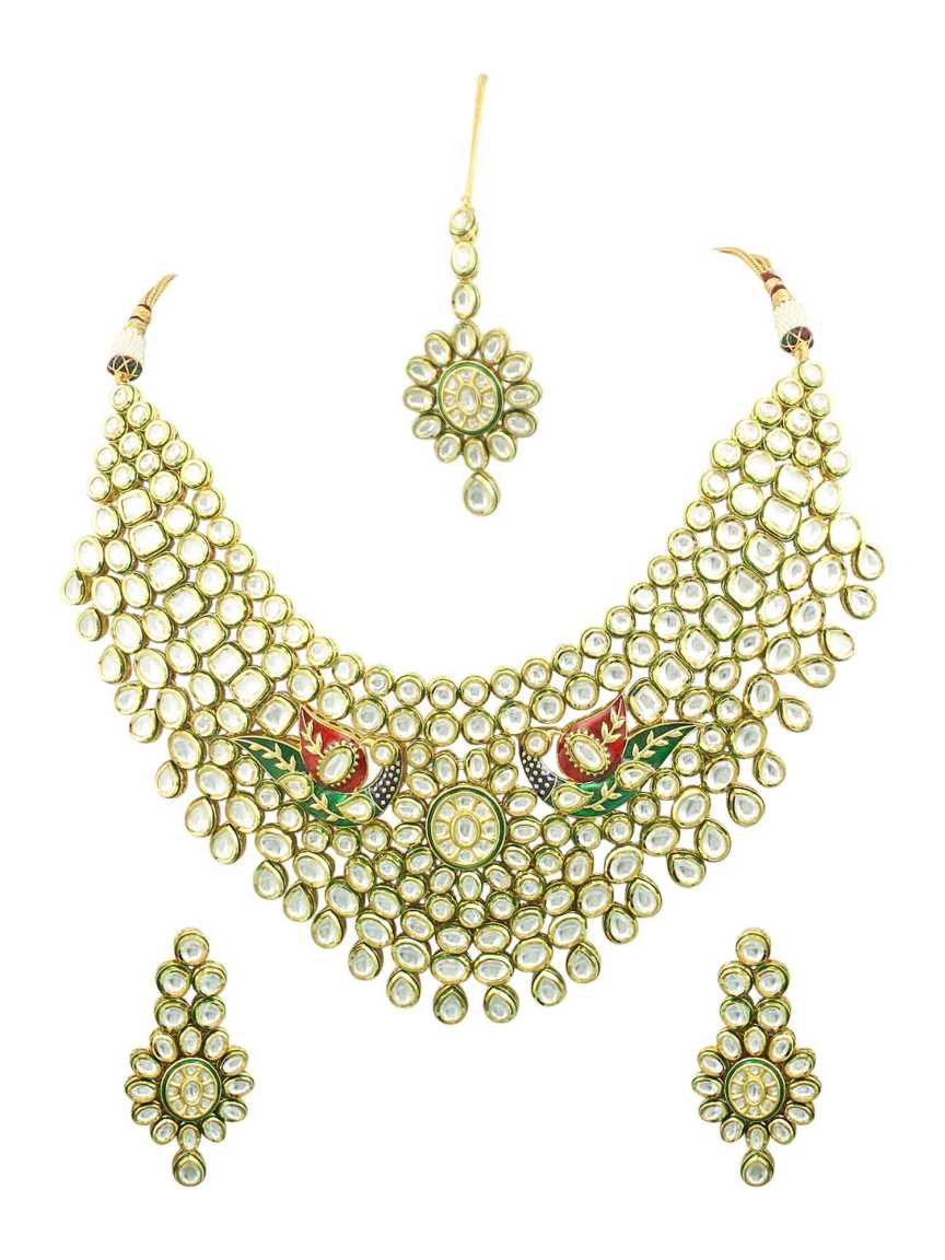 NECKLACE EARRING in VILANDI KUNDAN Style | Design - 16573