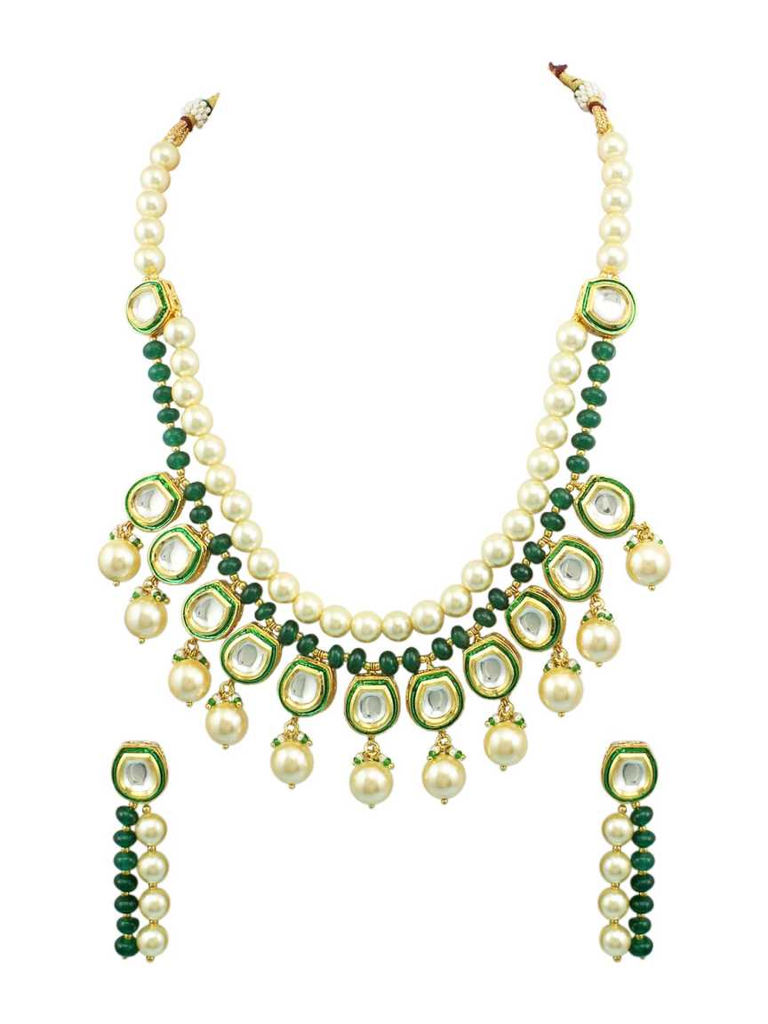 NECKLACE EARRING in VILANDI KUNDAN Style | Design - 16655