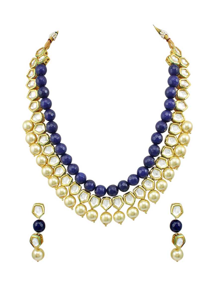 NECKLACE EARRING in VILANDI KUNDAN Style | Design - 16749