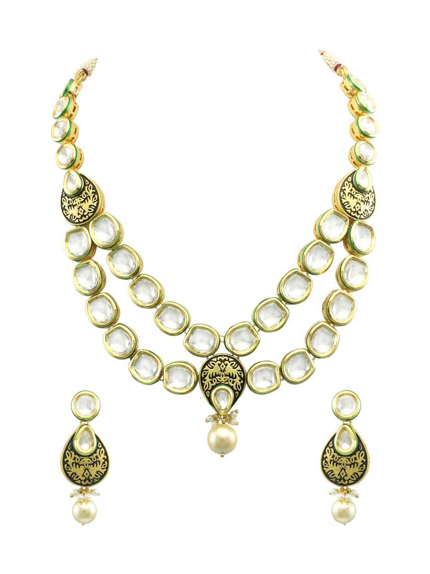 NECKLACE EARRING in VILANDI KUNDAN Style | Design - 16801