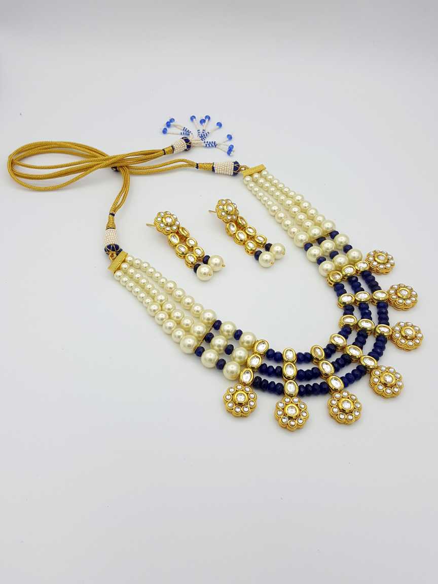 NECKLACE EARRING in VILANDI KUNDAN Style | Design - 17079