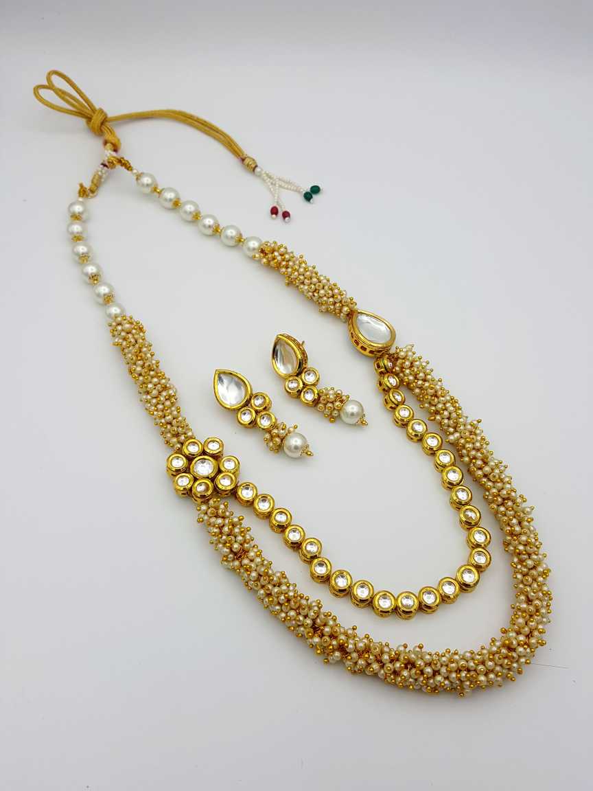 NECKLACE EARRING in VILANDI KUNDAN Style | Design - 17569