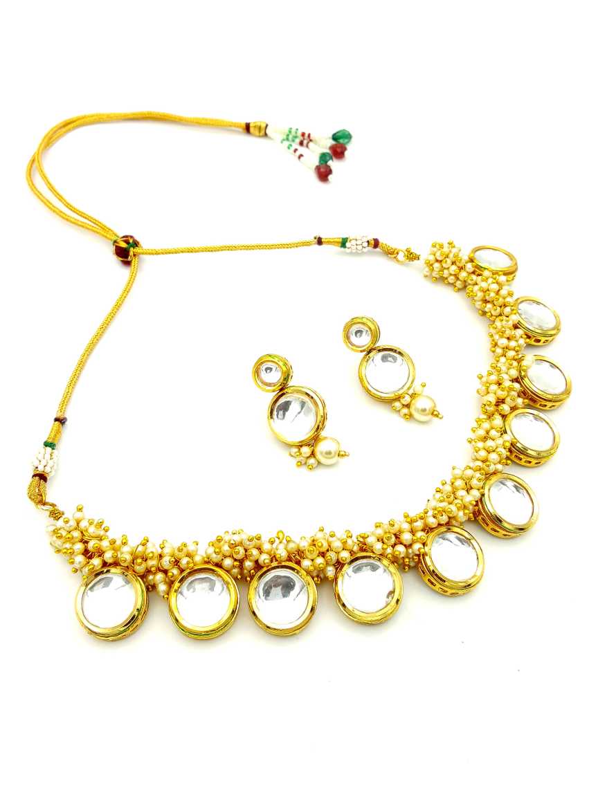 NECKLACE EARRING in VILANDI KUNDAN Style | Design - 17815