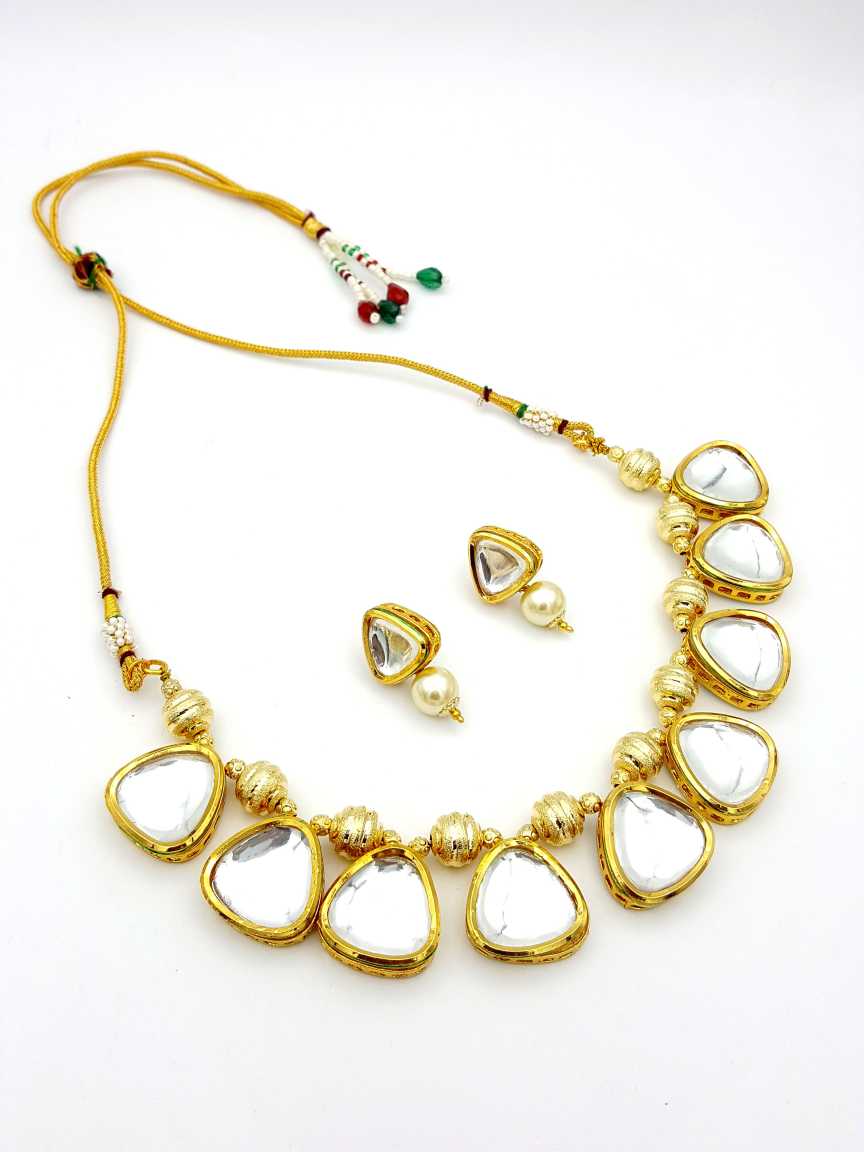 NECKLACE EARRING in VILANDI KUNDAN Style | Design - 17883