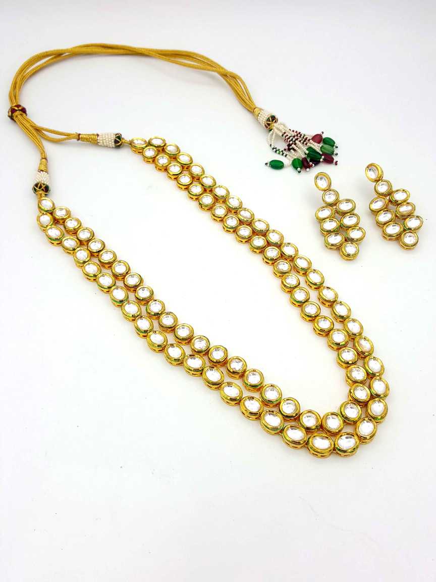 NECKLACE EARRING in VILANDI KUNDAN Style | Design - 17916