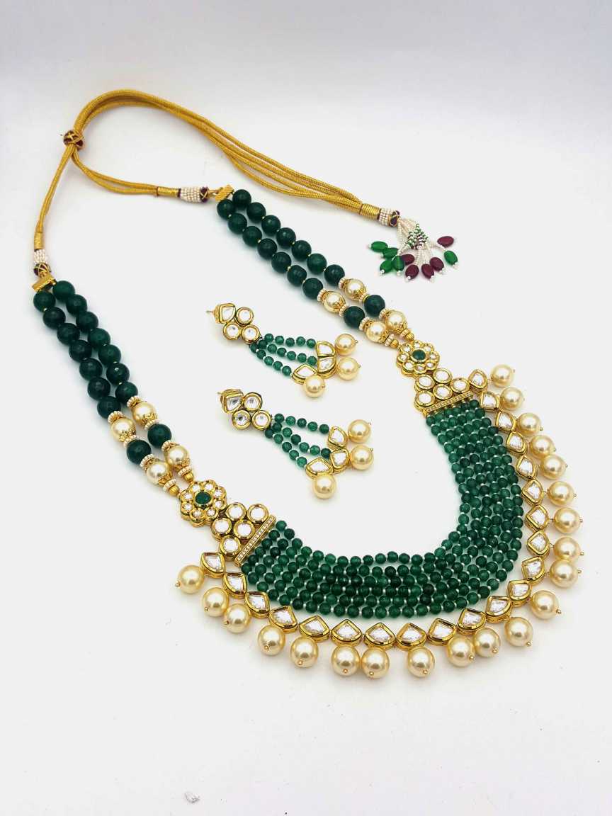 NECKLACE EARRING in VILANDI KUNDAN Style | Design - 18465