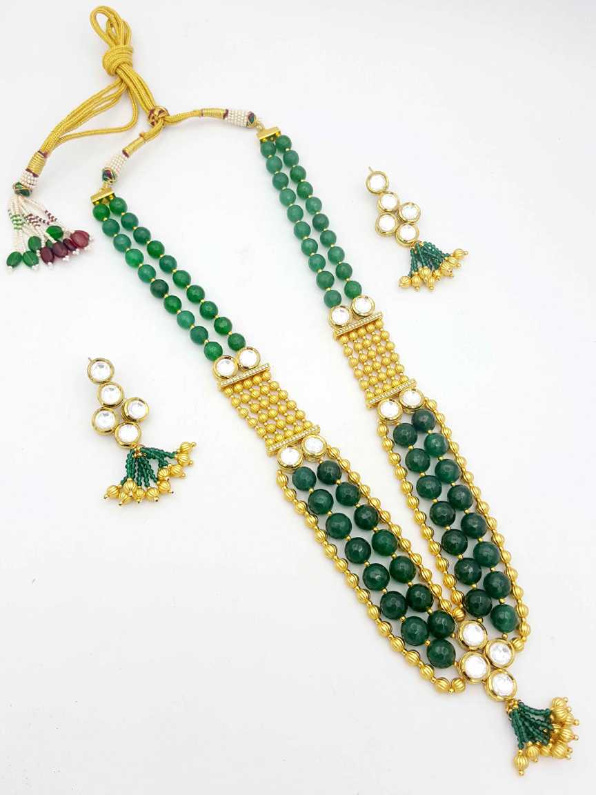 NECKLACE EARRING in VILANDI KUNDAN Style | Design - 18466