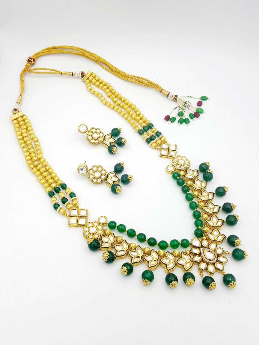NECKLACE EARRING in VILANDI KUNDAN Style | Design - 18467