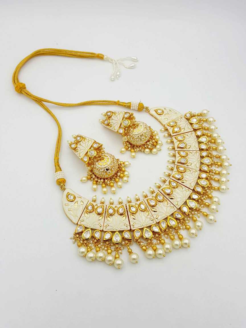 NECKLACE EARRING in VILANDI KUNDAN Style | Design - 19307